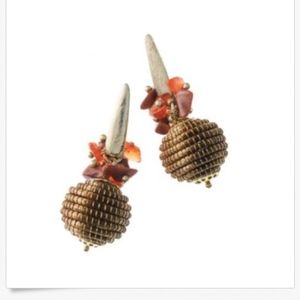 "Golden Grass" Art da Terra Ball Dangle Earrings